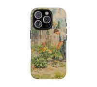 Andriez Man Gardening in Flower Garden - Coque rigide mate - Compatible avec iPhone 16 Pro