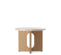 Audo Copenhagen Table d’appoint Androgyne Ø50 cm base en chêne Plateau de table Kunis Breccia