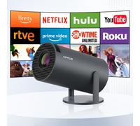 [Android 11.0] Mini Video Projector 4K, Portable WiFi 5G/2.4G Bluetooth Video Projector with 270° Flipping, Auto Keystone Projector Home Cinema, Grey Iron
