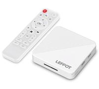 Android 14.0 TV Box 2025, LEFFOT 4K Ultra HD Boitier Android TV, 2GB RAM + 16GB ROM, Boitier IP-TV avec Télécommande Vocale, HDR10, 2.4G & 5G WiFi 6,100M Ethernet, BT 5.4, USB 3.0, pour Streaming