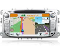 Android 14 Car Radio for Ford Mondeo/S-Max/C-Max/Focus/Galaxy: [Built-in CarPlay/Android Auto/GPS] -IPS 2.5D Touch Screen-Dab/Bluetooth 5.0/MirrorLink/Steering Wheel Control/USB/4G