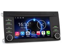 Android 14 Qualcomm 4Go 64Go Autoradio CarPlay & Android Auto pour Porsche Cayenne 955 957 (2002-2010) Radio GPS Navigateur Écran Tactile WiFi Bluetooth 5.1 DSP Canbus Dab+ SWC Canbus
