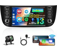 Android 15 2+64Gb Autoradio Pour Fiat Punto 2010-2016/Linea 2012-2015, 6.2 Pouces Écran Tactile Radio Carplay 2 Din Avec Android Auto, Bluetooth, Mirror Link, Wifi, Gps, Rds Fm, Ahd Caméra[Z1180]