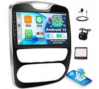 Android 15 4+64G Autoradio Bluetooth pour Renault Clio 2013-2018, 10 Pouce HD Écran Tacile Radio Voiture avec Carplay Android Auto sans Fil,WiFi GPS FM/RDS SWC Caméra de Recul & MIC