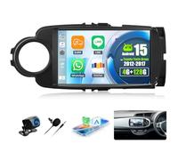 Android 15, 4G+128G GOHHDL Autoradio pour Toyota Yaris Grmn 2012-2017 avec Wireless Carplay Android Auto, 9 Pouces Poste Radio Voiture 2Din avec GPS Navi WiFi Bluetooth FM/RDS EQ SWC Caméra&MIC