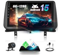Android 15, 6G+128G 8Core GOHHDL Autoradio pour Renault Clio 3 2005-2014 avec Wireless Carplay Android Auto, Autoradio 9 Pouces avec GPS Navi WiFi BT FM/RDS DSP SWC + Caméra de recul + MIC