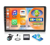 Android 15, 6Go+128Go 8 Cœurs GOHHDL Autoradio pour Citroen C5 2008-2017, écran Tactile 10 Pouces 2 DIN avec sans Fil Carplay Android Auto WiFi GPS FM/RDS Bluetooth SWC + AHD Caméra arrière + Mic