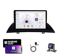 Android 15 Autoradio Stéréo pour BMW X3 E83 2004-2012 Brancher Et Utiliser 9''Lecteur Multimédia GPS Navigation Support WiFi 4G USB Soutien Carplay Bluetooth DSP Commandes au HM601 4 Core WiFi 1+16GB