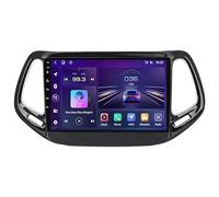 Android 15 Autoradio Stéréo pour Jeep Compass 2017-2019 Brancher Et Utiliser 9''Lecteur Multimédia GPS Navigation Support WiFi 4G USB Soutien Carplay Bluetooth DSP Command HM606 8 Core 4G+WiFi 2+32GB
