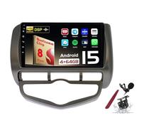 Android 15 Car Radio Sat Navi pour H-Onda Jazz City (2002-2007) Lecteur multimédia à écran Tactile de 9 Pouces avec Carplay sans Fil GPS Navigation FM RDS Bluetooth 5G-WiFi SWC DSP,M500s