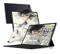 Android 15 Tablette 10，36 "", 12Go+256Go(1To TF) Tablette Tactile avec Clavier, WiFi 5/ BT 5.0 / 6000mAh / 8MP+5MP ，Noir