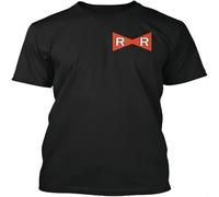 Android 17 Red Ribbon Army R Popular Tagless Tee T Shirt Short Sleeve Tee Black L