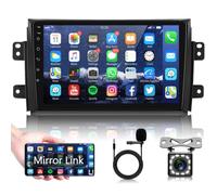 Android Autoradio 2 Din avec GPS Navi pour Suzuki SX4 2006-2013 Fiat Sedici 2005-2014 9 Pouces Écran Tactile Autoradio avec Lien Miroir Bluetooth FM/RDS WIFI/USB/OBD2/DAB+/DVR/SWC + Caméra de Recul