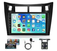 Android Autoradio pour Toyota Yaris 2005-2011 avec GPS Navi WiFi Dab Bluetooth 9 Pouces Écran Tactile Autoradio 2 Din avec Lien Miroir Bluetooth FM/RDS/USB/OBD/DVR Commande au Volant Caméra de Recul