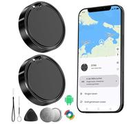 Android Smart Tag Traceur Lot de 2, Tracker Android Fonctionne avec l’app Google Localiser (Uniquement Android), Batterie Remplaçable, pour Les clés/Portefeuilles/Valises/Bagages
