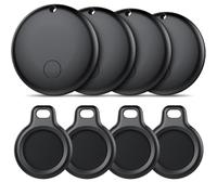 Android Smart Tag, Traceur Lot de 4, Fonctionne avec l’app Google Localiser (Uniquement Android), Équipé d'un Étui de Protection, IP68 Imperméable, pour Les clés/Portefeuilles/Valises, Noir