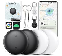 Android Smart Traceur Tag, 4PCS Localisateur D’Objets Bluetooth Fonctionne avec l’app Google Localiser (Android Uniquement), Android Air Tracker pour clés, Sac à Dos, Bagages (Noir et Blanc, 4PCS)