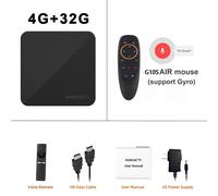Android TV Box 8G RAM 128G ROM grande mémoire Android 14 H313 prend en charge HD 4K 8K 2.4G & 5G WIFI BT5.0 lecteur multimédia vocal décodeur,Télécommande vocale 4G 32G,prise Ue