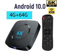 Android tv box tv android 10 Smart TV BOX Wifi BT 4G 64Go H616 6K Netflix Google Store Boîte multimédia box Android