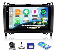 Android15, 4G+128G GOHHDL Autoradio pour Mercedes Benz A/B Class W169 W245 B200 W639 Vito Viano W906 Sprinter Carplay Android Auto, 9 Pouces Poste Radio Voiture avec GPS WiFi BT FM/RDS EQ SWC Caméra
