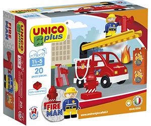 Androni Giocattoli Srl - A1201395 - Jeu de Construction - Brick Unico Set Pompier