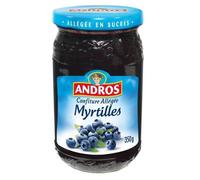 ANDROS - Allégée Confiture De Myrtilles 350G - Lot De 4