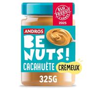 ANDROS BE NUTS - Pâte à Tartiner Cacahuète Onctueuse et Gourmande, Texture Crémeuse (Pot 325g) - Le lot de 3