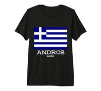 Andros Grèce Île Grecque Hellas Souvenir Cyclades Égée T-Shirt Haut de Gamme