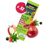 Andros Sport Pâte de Fruits Rouges - Soutien Nutritionnel Pendant l'Effort - Encas Fruitier Multivitaminé - Savoureux et Fondant - Lot de 32 barres individuelles de 30g