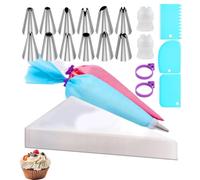Androxeda 100 Poches à Douilles Réutilisables, Ensemble de Décoration de Gâteaux Professionnel, pour Pâtisserie, Cuisine et Célébration