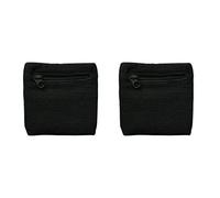 Androxeda 2PCS Bracelet Éponge Bandeau Protection Poignet avec Pochette à Fermeture à Glissière Poignet Portefeuille Absorber la Sueur et Respirer pour Tennis Courir Cyclisme,Mettre clé Monnaie Carte