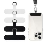 Androxeda 4 Pièces Accroche Telephone Patchs Universels Avec Anneau Métallique, Pads Ultrafins Compatibles Avec Toutes Les Coques Standard, Noir Et Blanc 2 Chacun