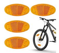 Androxeda 4 Pièces Catadioptre Velo Rayon De Roues, Accessoires Réfléchissant Jaune Yeux De Chat Orange Catadiope, Hautement Réfléchissants, Pour La Conduite Nocturne De Roue De Vélo