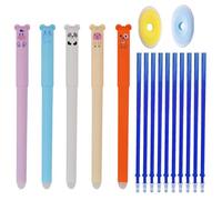 Androxeda 5 Stylos À Encre Effaçable Avec 10 Recharges Et 2 Gommes, Set Complet Et Économique Pour Études, Bureau, Prise De Notes Et Écriture Sans Erreur