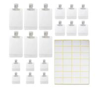 Androxeda Flacon Voyage Avion, Lot de 18 Pièces (6x30ml, 6x50ml, 6x100ml) Flacons à Bouchon Vis et Bec Verseur Transparents en PEL pour Liquides Cosmétiques avec Étiquettes