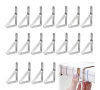 Androxeda Lot de 18 Pinces à Nappe en Acier Inoxydable Triangulaires Antidérapantes, Fixation de Nappe pour Camping, Hôtellerie, Maison et Événements Extérieurs (7.5x4.5 cm)