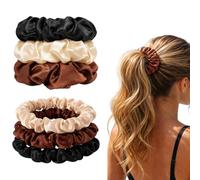Androxeda Lot De 6 Chouchou Cheveux Femme, Assortiment 3 Couleurs & 2 Tailles Assorties, Élastiques Doux Pour Tous Types De Cheveux, Idéal Quotidien, Sport Ou Cadeau