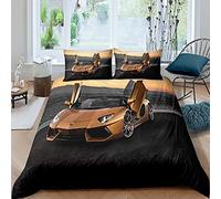 Andrui. Housse de Couette Motif Voiture de Sport Ensemble de Literie Variété De Motifs avec Fermeture à Glissière?avec Taie d'oreiller (Style 4,140x200cm)
