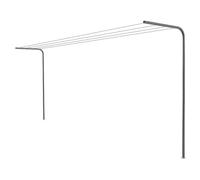 Andrys Étendoir à Linge d’Extérieur avec Corde 30 m - Supports pour Étendre Le Linge en Extérieur avec Poteaux Ronds à Sceller - Acier Galvanisé à Froid - Hauteur 220 cm