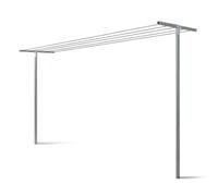 Andrys Étendoir à Linge d’Extérieur Démontable avec Corde 20 m - Supports pour Étendre Le Linge en Extérieur avec Poteaux Carrés à Sceller - Acier Galvanisé à Froid - Hauteur 220 cm