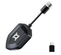 AndThere Adaptateur sans Fil Carplay et Android Auto 2 en 1, Wireless Car Play Easy Connect avec USB et Câble Type-C, Convertit Cle Carplay Filaire en sans Fil, Adaptateur Android Auto Plug and Play