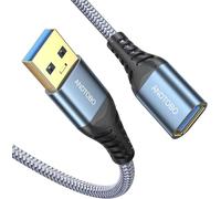ANDTOBO Cable de Rallonge USB 2M, USB 3.0 Male vers Femelle Rallonge Cable Transfert de données à Grande Vitesse 5Gbps pour Console de Jeu, imprimante, Webcam, Clavier USB, Lecteur Flash, Disque Dur