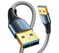 ANDTOBO Câble Double USB 3.0, Cable USB a vers USB a 5Gbps pour Refroidir les Ordinateurs Portables, Disques Durs, Ordinateurs, Lecteurs Blu-Ray, DVD (1M)