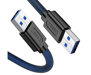ANDTOBO Câble USB 3.0 A vers A Mâle 2M, Câble USB 3.0 Mâle vers Mâle Cordon USB double extrémité pour refroidisseur d'ordinateur portable