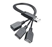 ANDTOBO USB 1 à 3 Splitter, USB 2.0 A Mâle vers 3 USB Femelle Répartiteur Jack Y Hub Cordon d'alimentation Câble Adaptateur d'extension, Noir