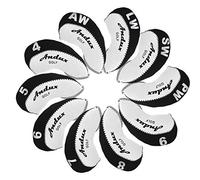 Andux 10 pièces/Ensemble Couvre-tête de Club de Fer de Golf Noir/Blanc MT/A01