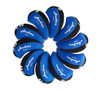 Andux 10 pièces/Ensemble Couvre-tête de Club de Fer de Golf Noir/Bleu MT/A04