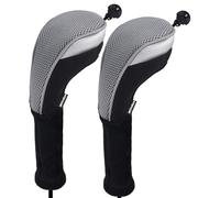 Andux 2 pcs/lot Long cou couvertures de tête de club de golf hybride avec interchangeables sans étiquette. Ctmt-02, gris