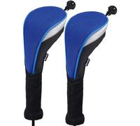 Andux 2 pcs/lot Long cou couvertures de tête de club de golf hybride avec interchangeables sans étiquette. Ctmt-02, bleu