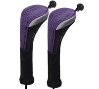 Andux 2 pcs/lot Long cou couvertures de tête de club de golf hybride avec interchangeables sans étiquette. Ctmt-02, violet